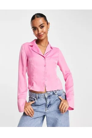 Glamorous Button front fitted 90s shirt in satin