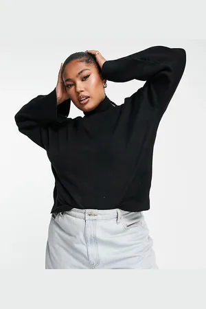Pieces® Pieces Curve oversized high neck jumper in