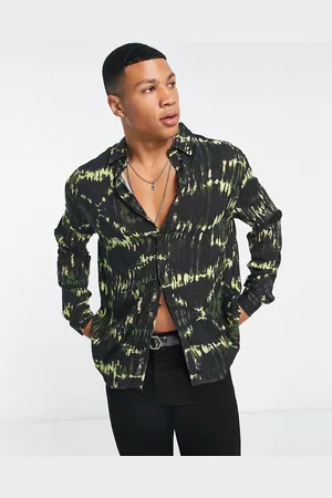 River Island Long sleeve glitch print shirt in