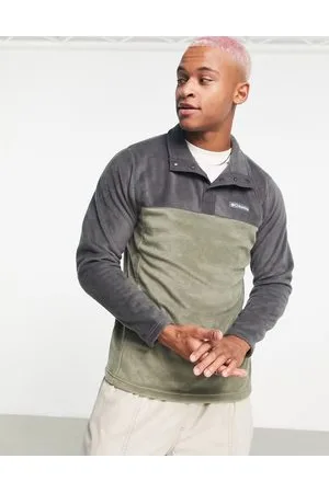 Columbia Steens Mountain half snap fleece in khaki and black