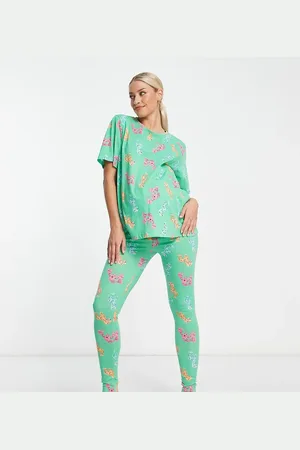 ASOS ASOS DESIGN Maternity dino & lobster oversized tee & legging pyjama set in green