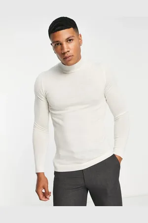 ASOS Muscle fit premium merino wool turtle neck jumper in