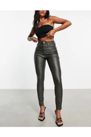 ASOS Ultimate skinny jeans in coated khaki