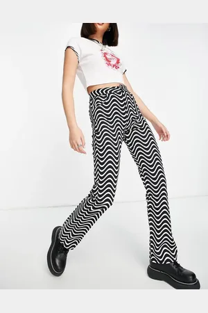 Pull&Bear Retro waved printed trousers in