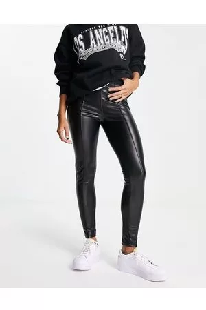 newlook leather joggers