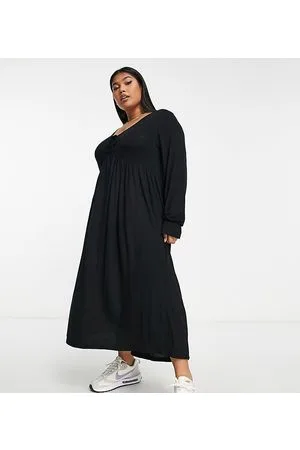 Yours Tie front maxi dress in