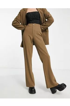 Flared suit trousers  Dark brown  Ladies  HM IN