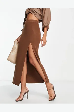 Pretty Lavish Knitted midaxi skirt in soft