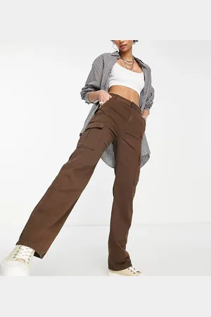 Stradivarius Tall straight leg cargo trouser in washed