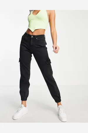 Urban classics Denim cargo trousers in washed