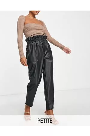Miss Selfridge scuba paperbag pants in black  ASOS  Black trousers  outfit party Trouser outfits Paperbag trousers outfit