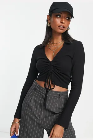 ASOS Super soft ruched front polo rib in