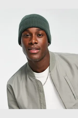 ASOS Fisherman ribbed beanie in olive