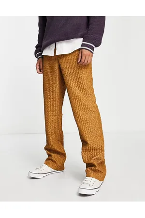 Men's Relaxed Crotch Print Cargo Trouser With Hem Detail | Boohoo UK