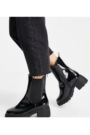 Simply Be Extra Wide Fit block heeled boots with cleated sole in