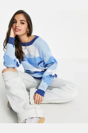 Daisy Street Relaxed knitted jumper in scenic print