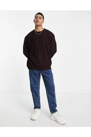 Brave Soul Drop shoulder jumper in dark burgundy