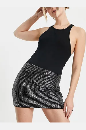 VILA Sequin mini skirt in