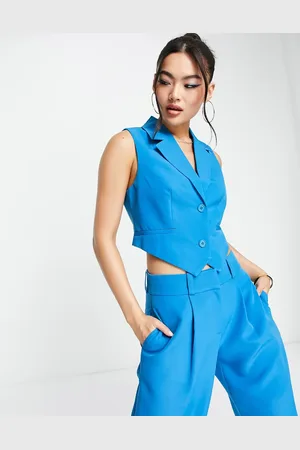 Something New X Emilia Silberg tailored cropped waistcoat co-ord in bright