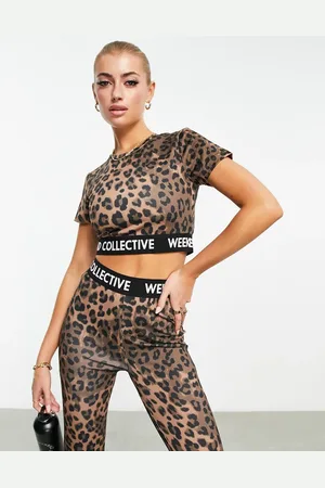 ASOS Crop top in high shine animal print
