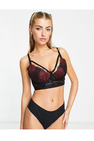 Pour Moi Reflection lace blend padded push up non wired bra in