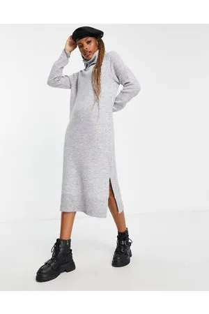 ONLY Roll neck midi jumper dress in light