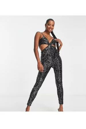 Jaded Rose Women Sequin Jumpsuits - Cami jumpsuit with cut out in sequin
