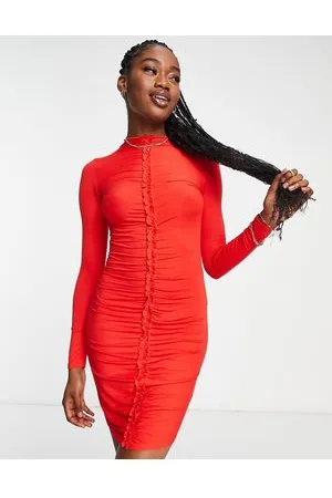 Miss Selfridge Ruched front mini dress in