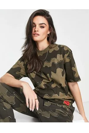 HUGO - Relaxed-fit T-shirt in cotton with camouflage print