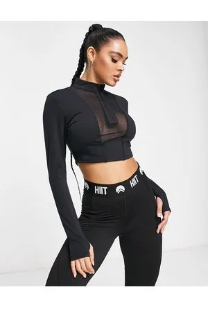 HIIT leggings with contour mesh panels in black