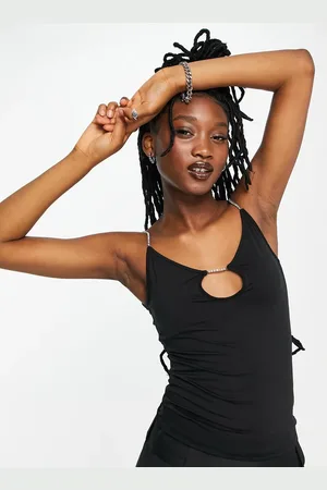 Weekday Clear cami top with rhinestone detail in
