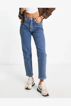 NA-KD High waist straight leg jeans in mid