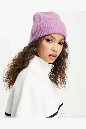 Boardmans Ribbed knitted beanie in lilac