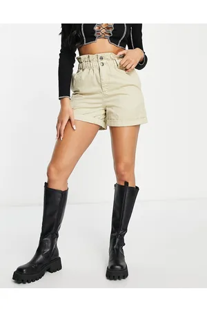 Urban classics Paper bag shorts in beige
