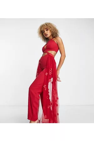 Starlet Cut-out embroidered jumpsuit with detachable overlay in