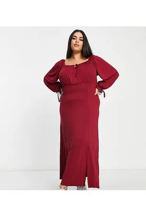 Yours Exclusive milkmaid midi dress in dark