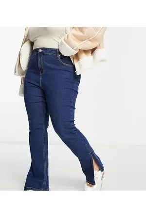 Yours Split hem straight leg jean in mid