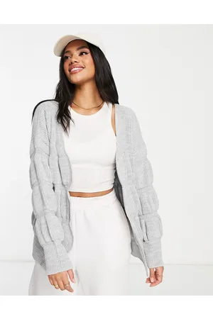 NaaNaa Puff sleeve cardigan in light