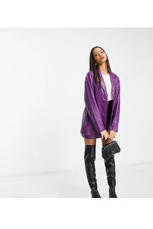 Pieces® Exclusive faux leather jacket co-ord in