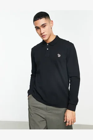 Paul Smith Regular fit logo long sleeve polo in