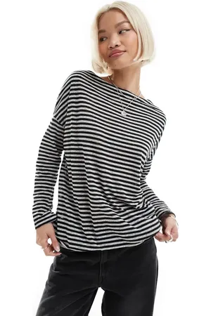 AllSaints Rita stripe long sleeve top in