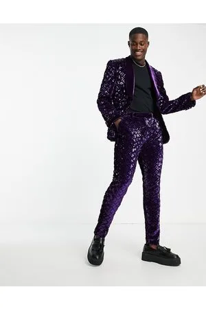 ASOS Skinny suit trousers in sequin diamond velvet in