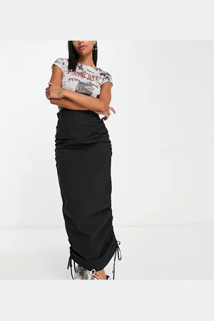 COLLUSION Ruched side nylon maxi skirt