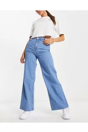 Lee Stella a line high rise flared jean in mid wash