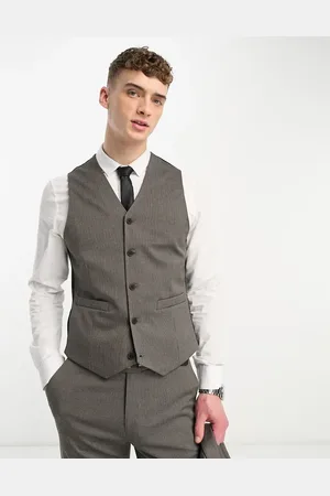 ASOS Wedding slim suit waistcoat in texture