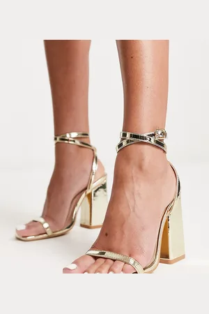 London Rebel London Rebel Wide Fit block heeled sandal in