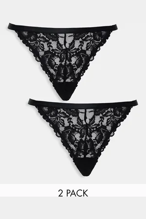Weekday Gigi lace 2 pack thong in