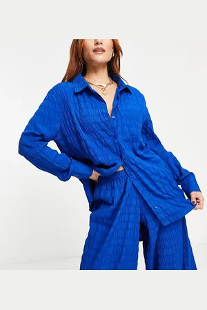 Esmée Esmee Exclusive beach textured shirt in cobalt