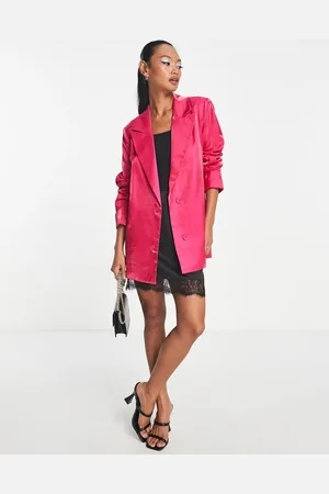 Urban Threads Satin blazer co-ord in hot