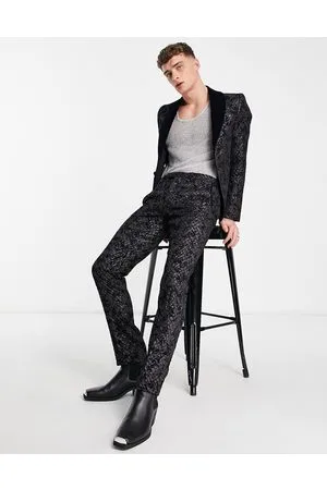 Twisted Tailor Barbee smoking suit trousers in jacquard with floral embroidery